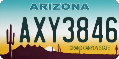 AZ license plate AXY3846