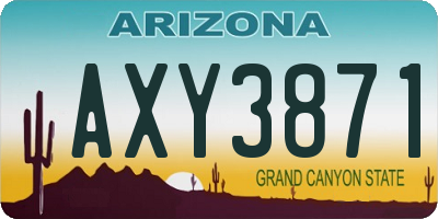 AZ license plate AXY3871