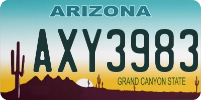 AZ license plate AXY3983