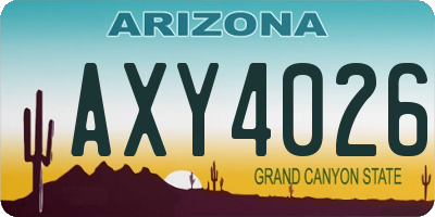 AZ license plate AXY4026