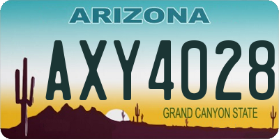 AZ license plate AXY4028