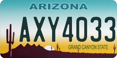 AZ license plate AXY4033