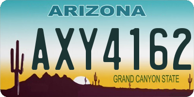 AZ license plate AXY4162