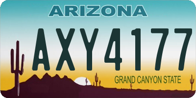 AZ license plate AXY4177