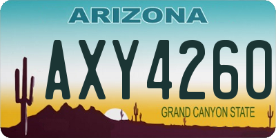 AZ license plate AXY4260