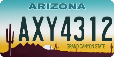AZ license plate AXY4312