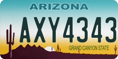 AZ license plate AXY4343