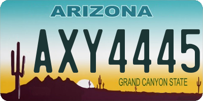 AZ license plate AXY4445