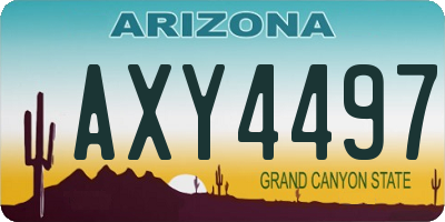 AZ license plate AXY4497