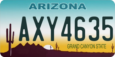 AZ license plate AXY4635