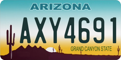 AZ license plate AXY4691