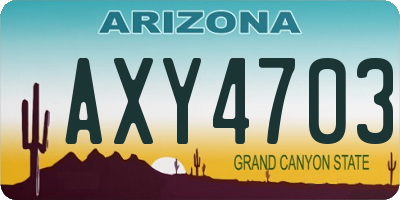 AZ license plate AXY4703