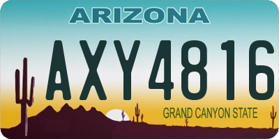 AZ license plate AXY4816
