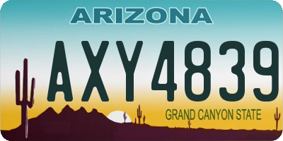 AZ license plate AXY4839
