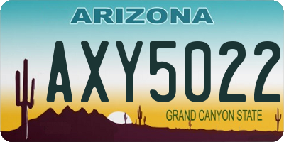 AZ license plate AXY5022
