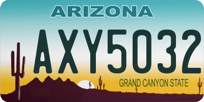 AZ license plate AXY5032
