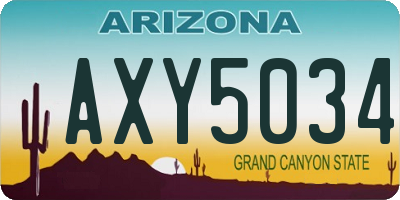 AZ license plate AXY5034