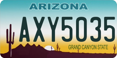 AZ license plate AXY5035