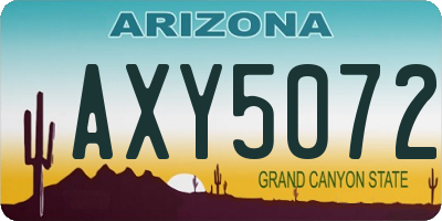 AZ license plate AXY5072