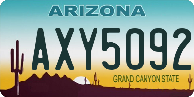 AZ license plate AXY5092