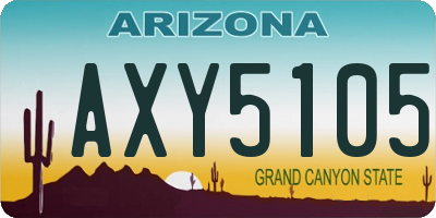 AZ license plate AXY5105