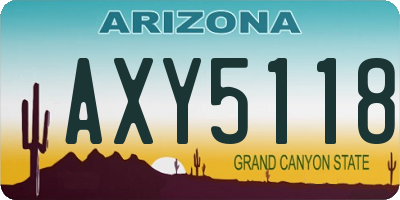 AZ license plate AXY5118