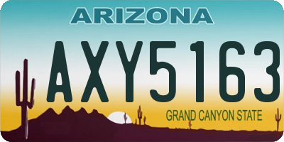 AZ license plate AXY5163