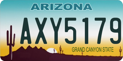 AZ license plate AXY5179