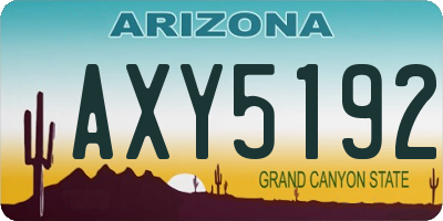 AZ license plate AXY5192