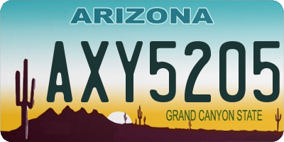 AZ license plate AXY5205