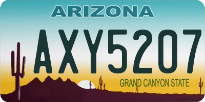 AZ license plate AXY5207