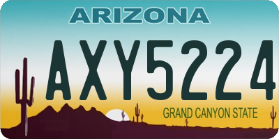AZ license plate AXY5224