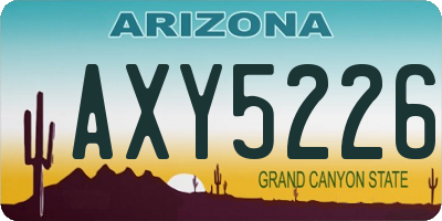 AZ license plate AXY5226