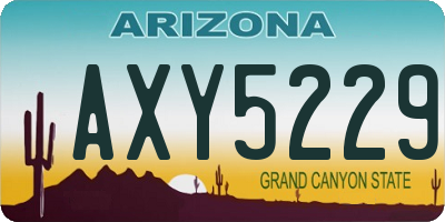 AZ license plate AXY5229