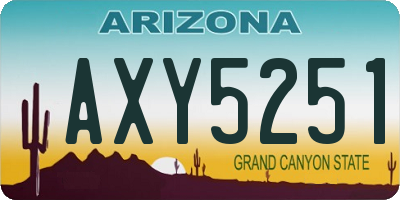 AZ license plate AXY5251