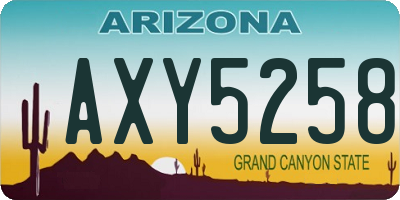 AZ license plate AXY5258