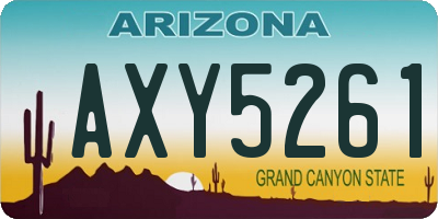 AZ license plate AXY5261