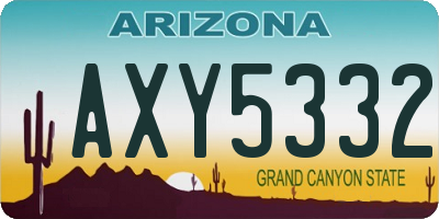 AZ license plate AXY5332