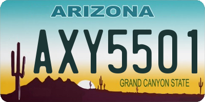 AZ license plate AXY5501