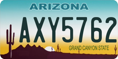 AZ license plate AXY5762