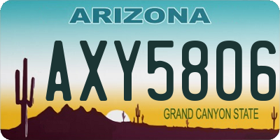 AZ license plate AXY5806