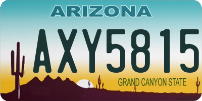 AZ license plate AXY5815