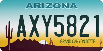 AZ license plate AXY5821