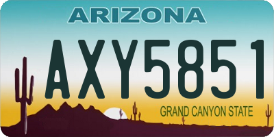 AZ license plate AXY5851