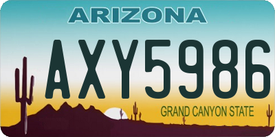 AZ license plate AXY5986
