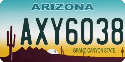 AZ license plate AXY6038