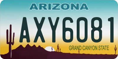 AZ license plate AXY6081