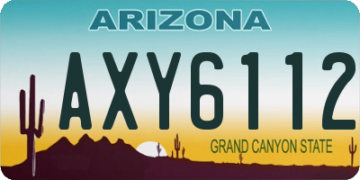 AZ license plate AXY6112