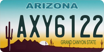 AZ license plate AXY6122