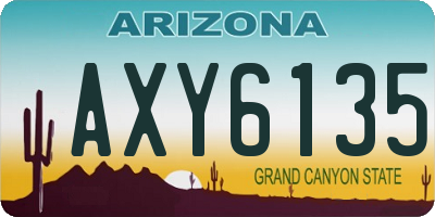 AZ license plate AXY6135